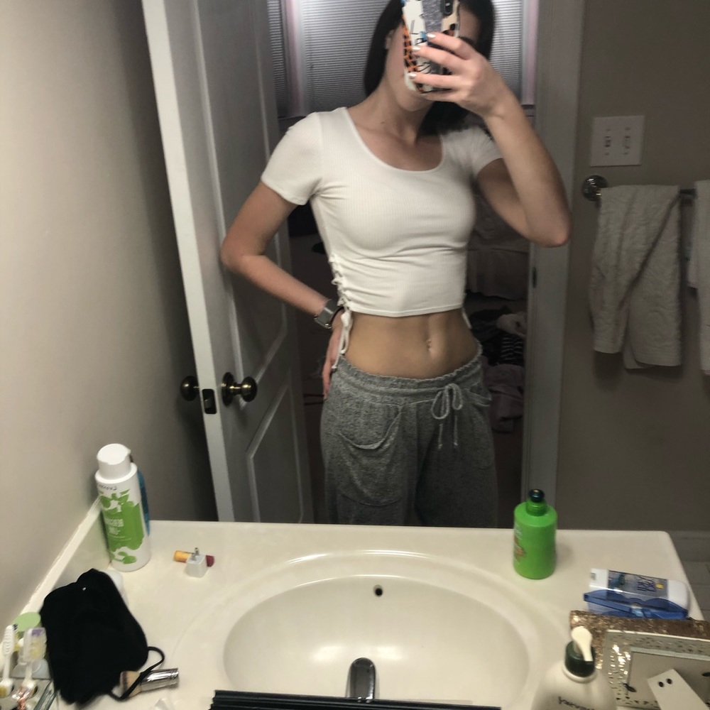 White crop top